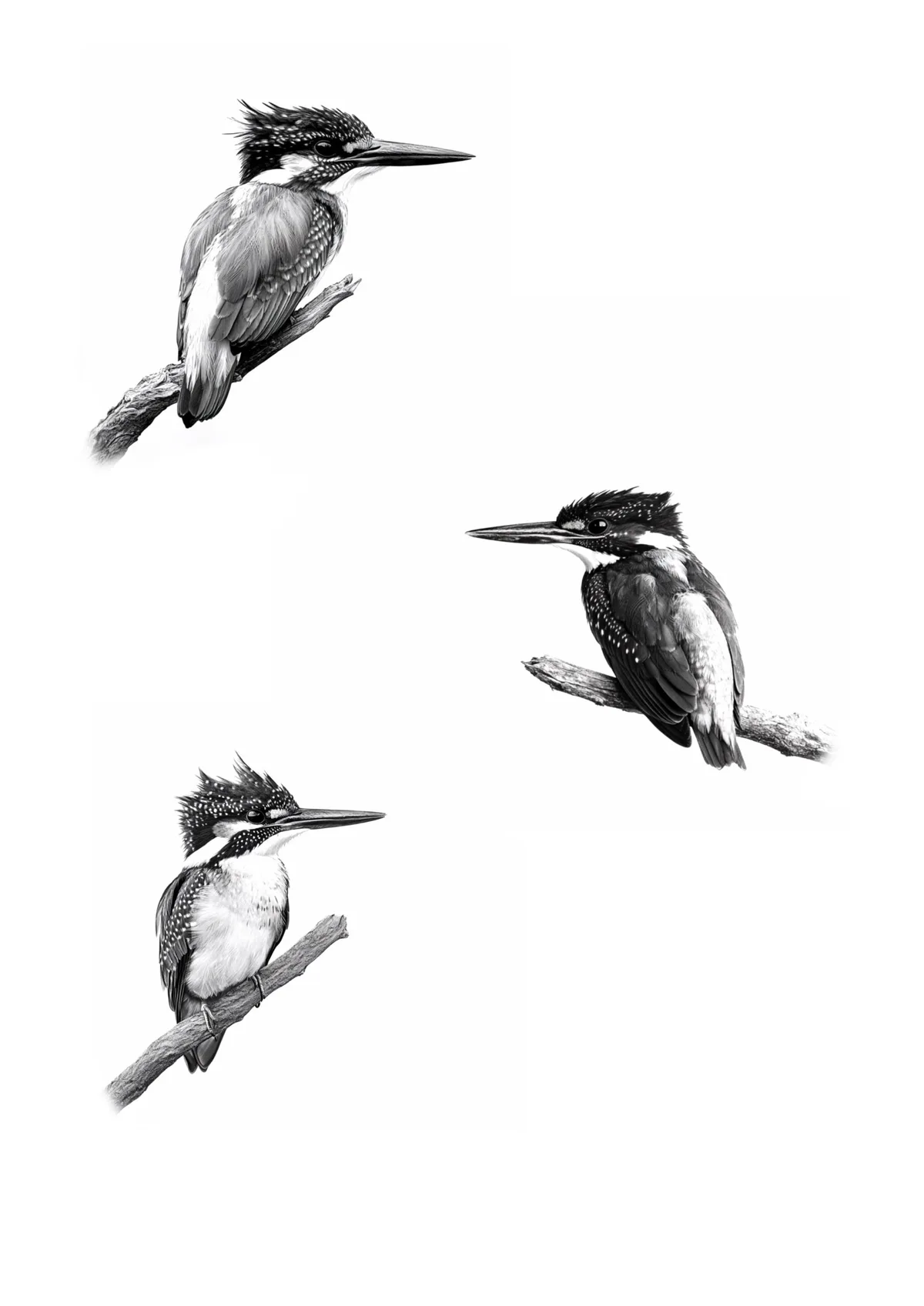 Dessin disponible — Martins pêcheurs.