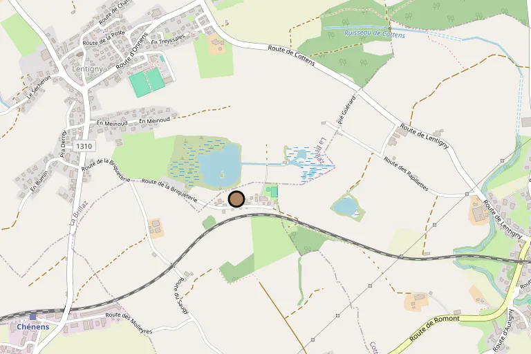 Plan de situation du studio, Route de la Briqueterie 111 à Lentigny.